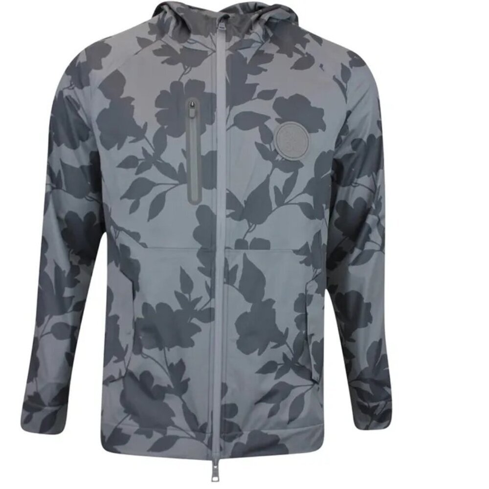 NWT G/FORE Golf Jacket - Repeller Soft Shell Hoodie - Charcoal Floral AW23 M
